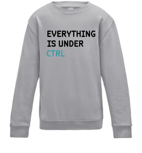 Детский Свитшот Everything is under ctrl Серый меланж фото
