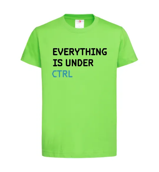 Детская футболка Everything is under ctrl Лаймовый фото