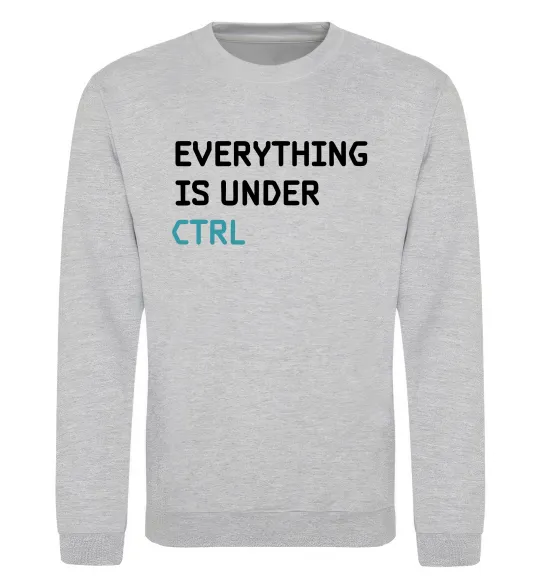 Світшот Everything is under ctrl Сірий меланж фото