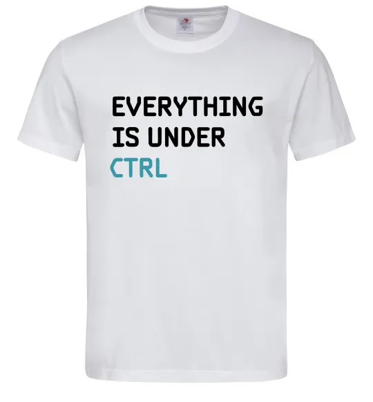 Мужская футболка Everything is under ctrl Белый фото