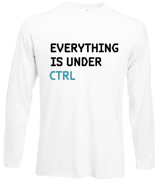 Лонгслив Everything is under ctrl Белый фото
