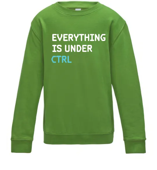 Детский Свитшот Everything is under ctrl Лаймовый фото