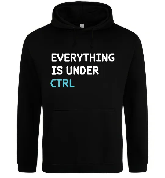 Мужская толстовка (худи) Everything is under ctrl Черный фото