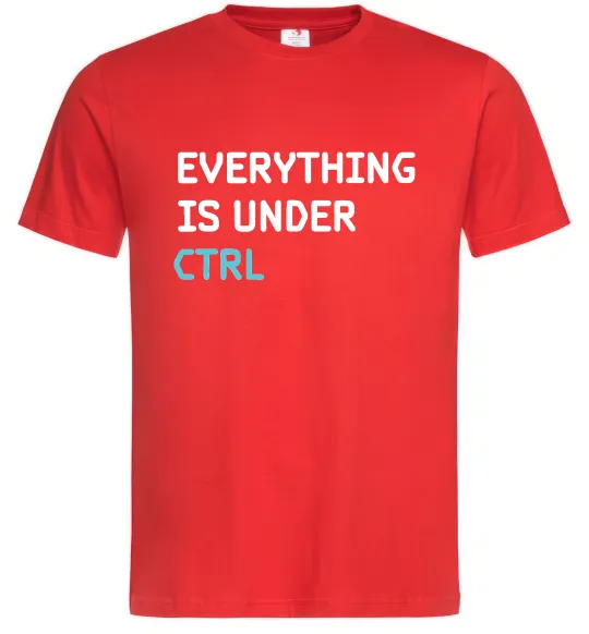 Мужская футболка Everything is under ctrl Красный фото
