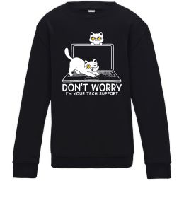 Дитячий світшот Tech support cat Дитячий світшот Tech support cat