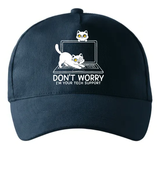 Кепка Tech support cat Темно-синий фото