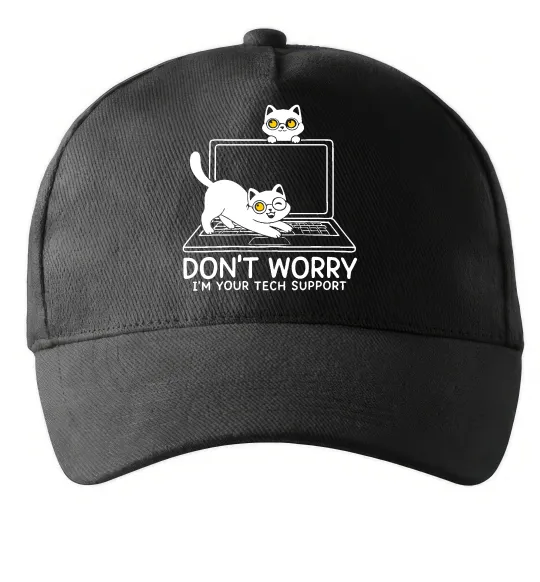 Кепка Tech support cat Черный фото