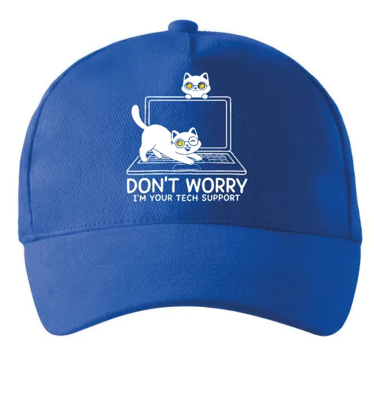 Кепка Tech support cat Ярко-синий фото