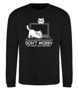 Свитшот Tech support cat Свитшот Tech support cat