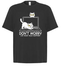 Футболка Оверсайз Tech support cat Футболка Оверсайз Tech support cat