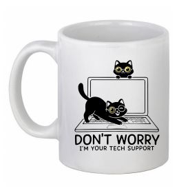 Чашка керамічна Tech support cat Чашка керамічна Tech support cat