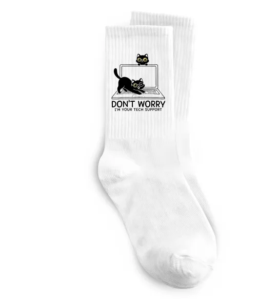 Носки Tech support cat Белый фото