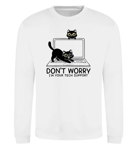 Світшот Tech support cat Білий фото