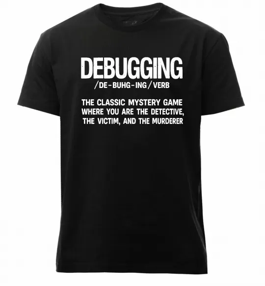 Мужская премиум футболка Debugging Черный фото