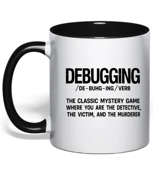 Чашка с цветной ручкой Debugging Черный фото
