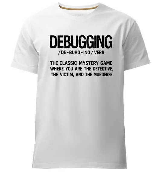 Мужская премиум футболка Debugging Белый фото