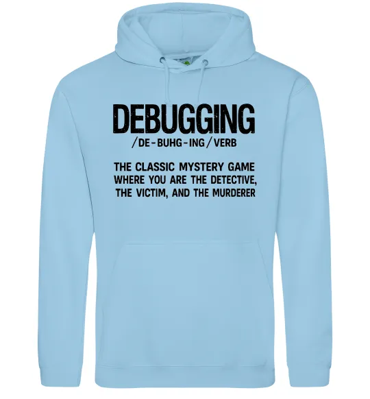 Мужская толстовка (худи) Debugging Голубой фото