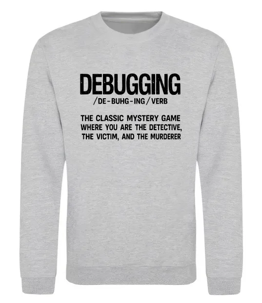 Свитшот Debugging Серый меланж фото