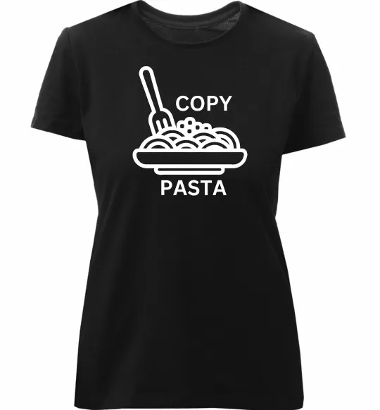 Жіноча преміум футболка Copy Pasta Чорний фото
