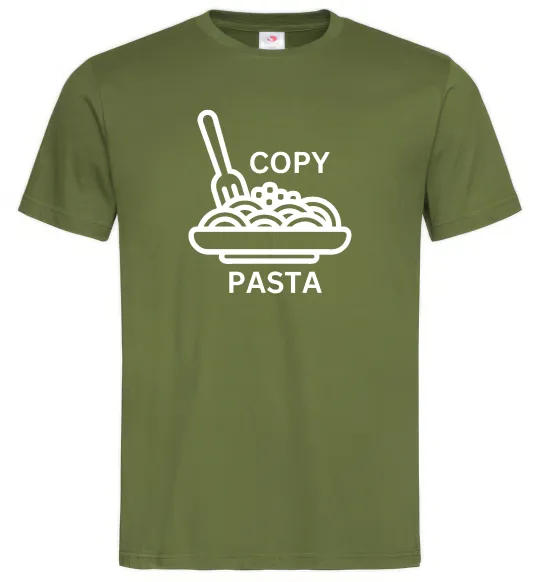 Мужская футболка Copy Pasta Оливковый фото