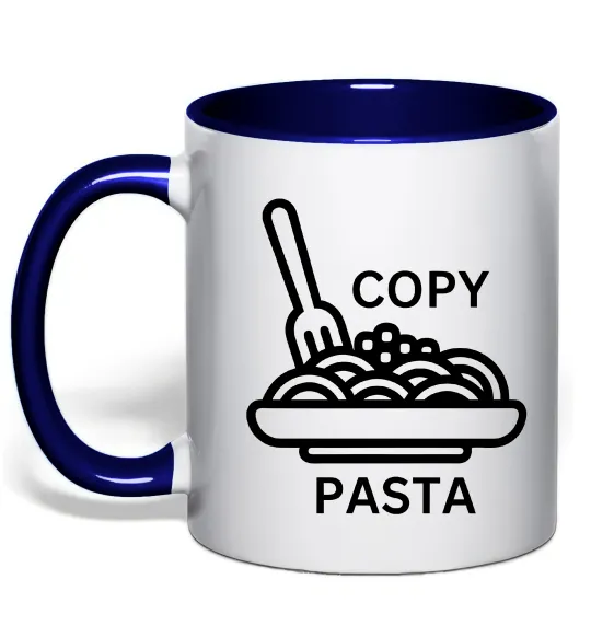 Чашка с цветной ручкой Copy Pasta Глубокий темно-синий фото