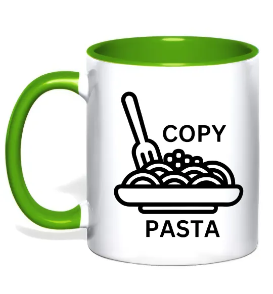 Чашка з кольоровою ручкою Copy Pasta Лаймовий фото