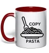 Чашка с цветной ручкой Copy Pasta Красный фото