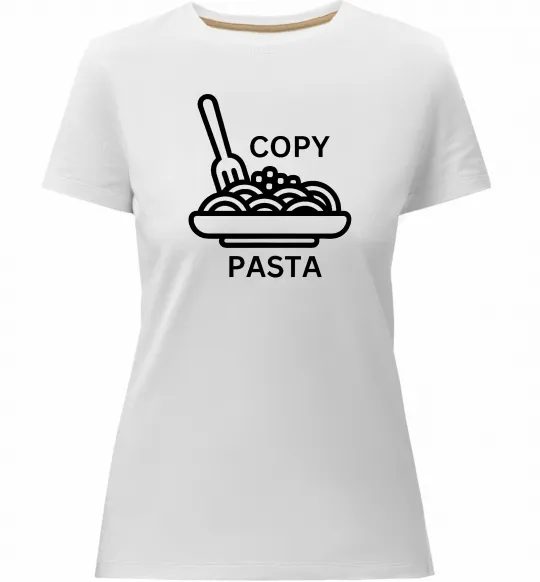 Жіноча преміум футболка Copy Pasta Білий фото