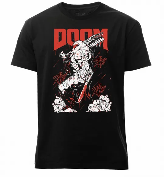 Чоловіча преміум футболка Doom blood Чорний фото