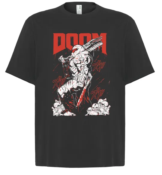 Футболка Оверсайз Doom blood Черный фото