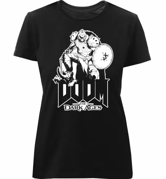 Жіноча преміум футболка Doom dark ages Чорний фото