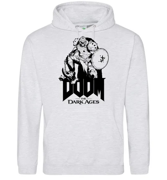 Женская толстовка (худи) Doom dark ages Серый меланж фото