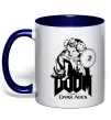 Чашка с цветной ручкой Doom dark ages Глубокий темно-синий фото