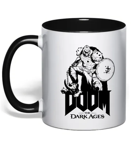 Чашка с цветной ручкой Doom dark ages Черный фото