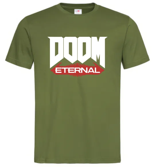 Мужская футболка Doom eternal Оливковый фото