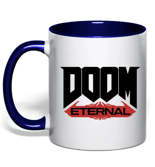 Чашка с цветной ручкой Doom eternal Глубокий темно-синий фото