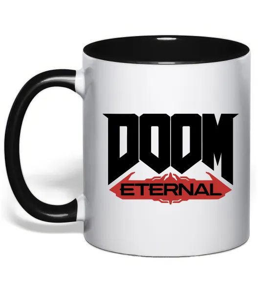 Чашка с цветной ручкой Doom eternal Черный фото