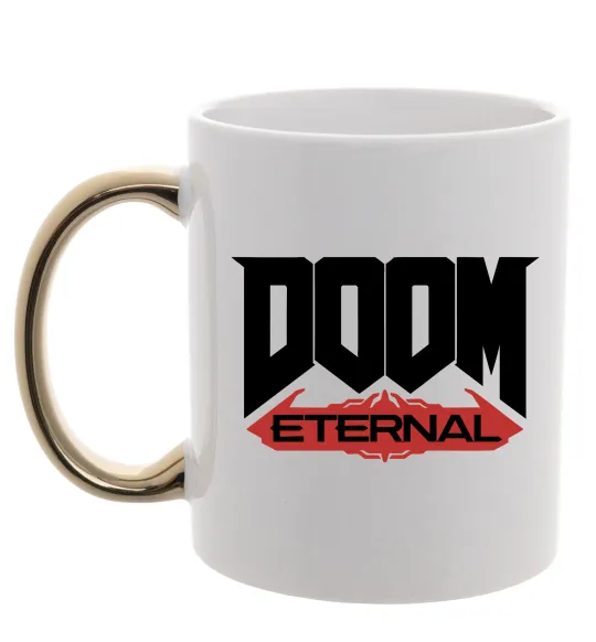 Чашка с цветной ручкой Doom eternal Золото фото
