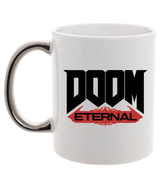 Чашка с цветной ручкой Doom eternal Серебро фото