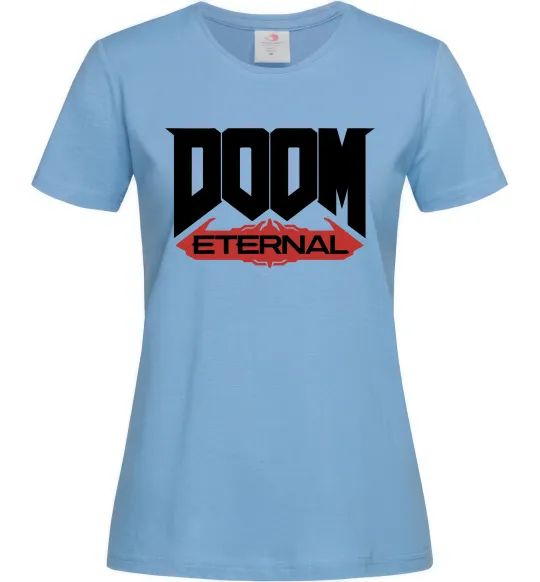 Женская футболка Doom eternal Голубой фото