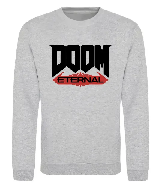 Свитшот Doom eternal Серый меланж фото