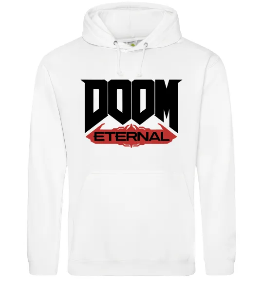 Мужская толстовка (худи) Doom eternal Белый фото