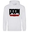 Мужская толстовка (худи) Doom eternal Серый меланж фото