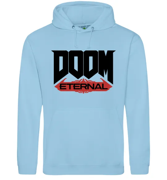 Мужская толстовка (худи) Doom eternal Голубой фото