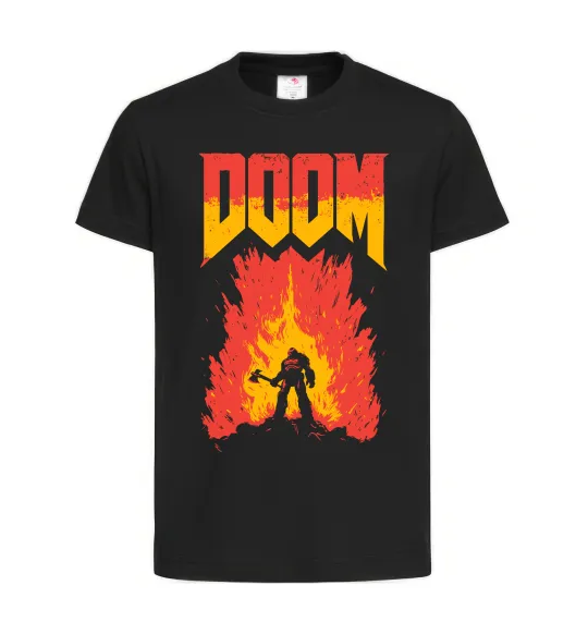 Дитяча футболка Doom fire Чорний фото