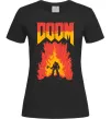Женская футболка Doom fire Черный фото