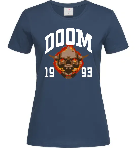Женская футболка Doom 1993 Темно-синий фото
