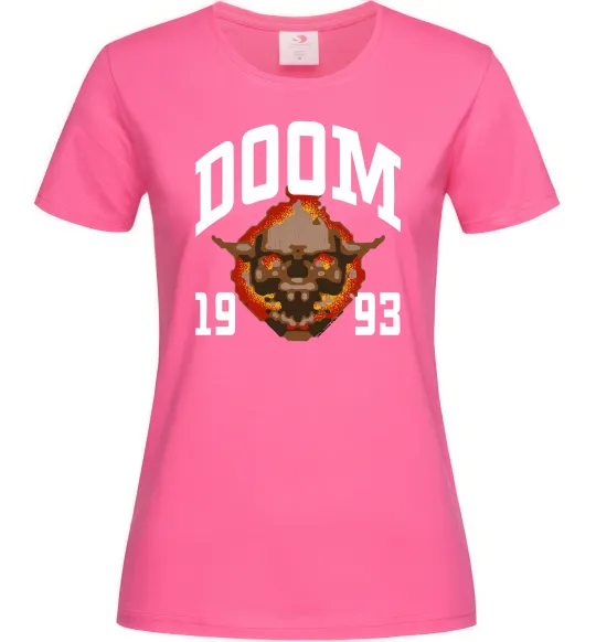Женская футболка Doom 1993 Ярко-розовый фото