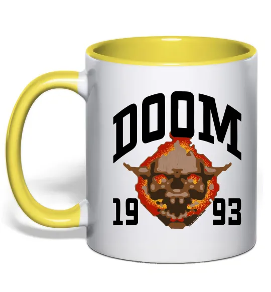 Чашка з кольоровою ручкою Doom 1993 Лимонний фото