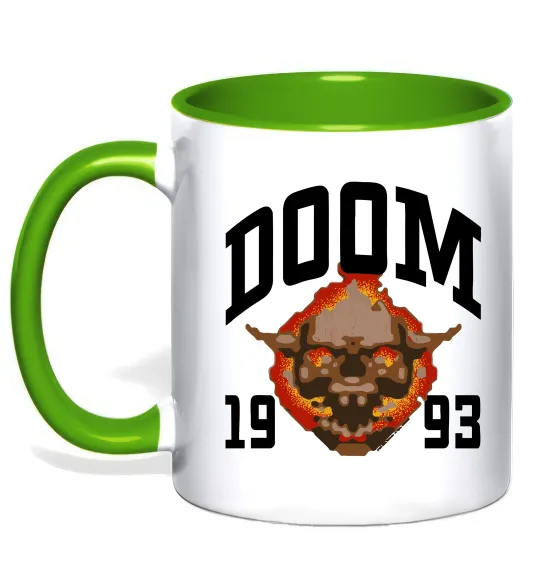 Чашка з кольоровою ручкою Doom 1993 Лаймовий фото
